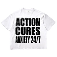 Hectic - Boxy Fit Cotton T-Shirt - White - Anxiety