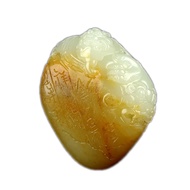 Wu Chunqiang Master Works Money Fortune Hetian Jade Yellow Seed Material Pixiu Pendant 68.11g