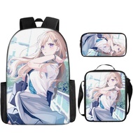 Saki Ayase 16-Inch Backpack Step Sister Life Cartoon Design 20L Large Capacity School Bag Lightweigh