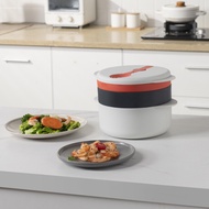 【CanXu Ready Stock】Microwave Oven Steamed Vegetable Container Four-in-one Steamer Rice Cooker Heating Multi-layer Steamer Steamer Rice Steam Box