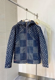 LOUIS VUITTON LV 路易威登 棋盤格牛仔連帽羽絨外套（YB原板打版）｜秋冬保暖外套 冷衫 禮物推介