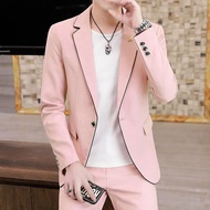 GUKENRO Suits Set For Men solid color 2026 Korean Slim Groomsmen Groom Formal Evening Dinner Dress M