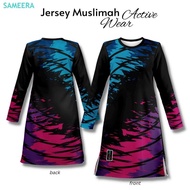 JERSEY MUSLIMAH ACTIVE WEAR IRONLESS BAJU TSHIRT JERSI TAK PAYAH GOSOK PRINTED MUSLIMAHREADY STOC