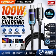 Toyakasy TY200 TY202 100W Type C Cable Fast Charging USB C to C for Laptop Phone 1.2M Durable