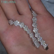 GRA 2.5MM Full Real Moissanite Flower Bracelets Bangle 925 Sterling Silver Jewelry Anniversary Gift