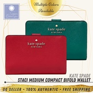 [SG SELLER] Kate Spade KS Womens Staci Medium Compact Bifold Leather Wallet (Multi Colors Available)