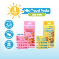 Inspi Babies Mini Travel Pack Wipes Baby Scent or Sakura Scent Wipes - 8 sheets, 8 packs Baby Wipes