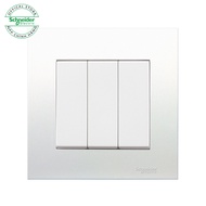 Bộ công tắc ba 1 chiều 16A màu Trắng hoặc màu Xám bạc dòng vuông Vivace đẳng cấp - Schneider Electr