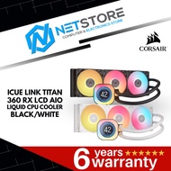 CORSAIR iCUE LINK TITAN 360 RX LCD AIO, 360mm Radiator, Liquid CPU Cooler (BLACK/WHITE)
