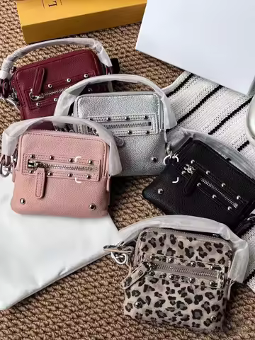 Korea Deinet Mini Motorcycle Waist Bag Dstring Ket Tote Bag Rivet Single Shoulder Crossbody Handbag 