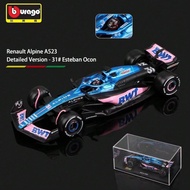 Burago 1/43 Scale BWT Alpine F1 Team 2023 A523 #10 Pierre Gasly & #31 Esteban Ocon Alloy Diecast Rac