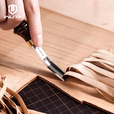 WUTA Wide Edger Skiver Edge Beveler DC53 Steel Leather Skiving Thinning Trimming Leather Tool Ebony 