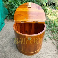 BF ถังออมสินกระปุกออมสิน ถังไม้ทรงกลม ไม้สักทอง [ ขนาด 12*12 นิ้ว ] piggy bank🔥พร้อมส่ง🔥