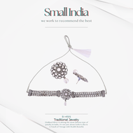 {**ส่งฟรี**} SMALL INDIA ✨💠 Women Oxidized Silver-Toned Necklace Set เซ็ทสร้อยคอพร้อมต่างหู ✨💠 Women