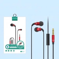 文記 - 有線入耳式圓孔帶線金屬耳機適用華為vivo/oppo(E11紅色【盒裝】)#M057028021