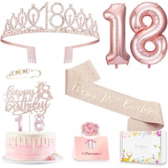 18th birthday decorations for girls, Including 18th Happy Birthday Gifts Queen Sash with Pearl Pin, 