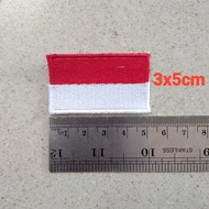 MERAH Red and white embroidered bet size 3x5 cm