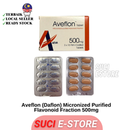 Aveflon (Daflon) Micronized Purified Flavonoid Fraction 500mg 10's (1 strip) for Piles/Buasir/痔疮