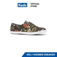 KEDS WF64485 CHILLAX ORGANIC COTTON TROPICAL/BLACK MULTI women's sneakers slip-on black floral pattern hot sale