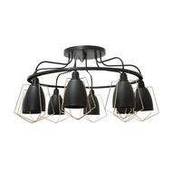 โคมไฟแขวนเพดานพลาสติก E27x8 LUZINO รุ่น 18121/8C สีดำ - ทอง