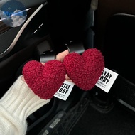 MyriadU 2Pcs Plush Love Heart Seat Back Car Hook Universal Auto Headrest Clothes Handbag Hang Storag