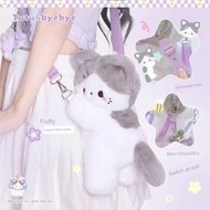 school bag girl beg sekolah budak perempuan Plush Bunny Bag Cute Kitten Bunny Backpack Cartoon Doll 