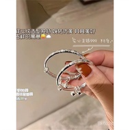 Baby Pure Silver Bracelets Pair Infant One-Year-Old Solid Full Moon Children's Pure Silver Cloud Pat