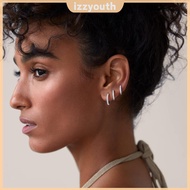 Zircon Hoop Earring Stackable Circle Earring Tiny Hoop Earring for Women(Silver) [Izzyouth.sg]