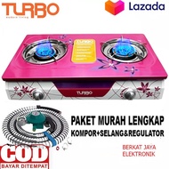 HARGA PROMO!! KOMPOR GAS TURBO GS2088 BURNER KUNINGAN API BIRU 2Tungku StainlessSteel ANTI KARAT