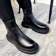 Mùa Thu Mùa Đông Giày Chelsea Boot Cao Áo Giày Boot Cổ Ngắn Đáy Dày Bên Trong Tăng Chiều Cao Giày Bo