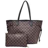 棕色 棋盤格 帆布 Neverfull MM 托特包 肩背包 【LOUIS VUITTON LV 路易威登】 N40599 N40599