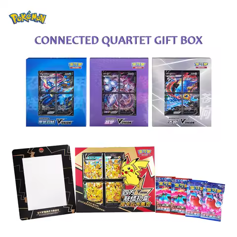 Original Pokemon TCG Card Quartet Coupling V-Union Gift Box Set - Pikachu Mew-Two - 100% Authentic C