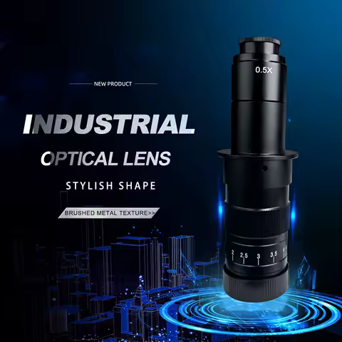 YIZHAN 130X 150X 180X Zoom C-Mount Lens Magnification Adjustable 25mm For Electron Video Microscope 