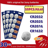 Original Untuk Bateri Sony CR2032 Lithium CR2025 CR2016 CR1632 Jam Tangan Mainan Kalkulator Kunci Ke