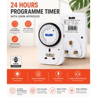 Sum 24 Hours Analog 3 Pin Plug [White] 24 Hours Programme Timer [Sirim Approve]
