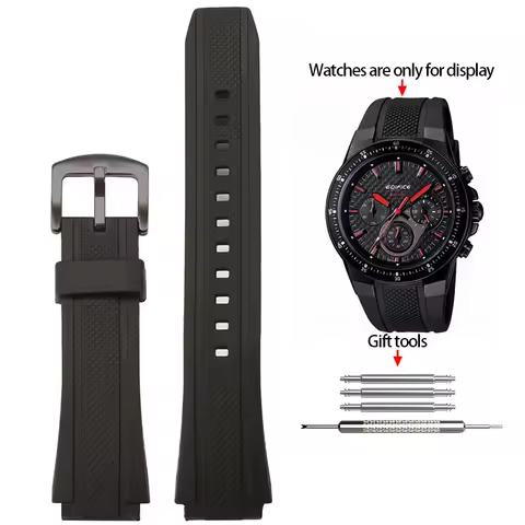 EF552 Rubber Strap For Casio Edifice EF-552 Watchbands EF-552D Sports Bracelet Replacement Watch Str