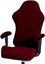 Gaming Chair Slipcover Covers (No Chair), Polyester Checkered Stretchy Office Computer Chair Slipcovers Gamer Chair Protector (Color : WINE RED)