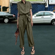 Jumpsuit Women 2022 Summer Hong Kong Style Laced-Up High Waist Loose Korean Style Classy Overalls Jumpsuit Trousers