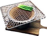 Korean Premium BBQ Barbecue Grill Copper Wire Mesh Topper Net Normal Size + Meat scissor + Grill Brush