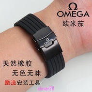 &lt; Exclusive Quality &gt; Omega Silicone Strap Hippocampus/Speedmaster 007/Defei Men Women Waterproof Rubber Watch Chain 18 20 22mm+P111