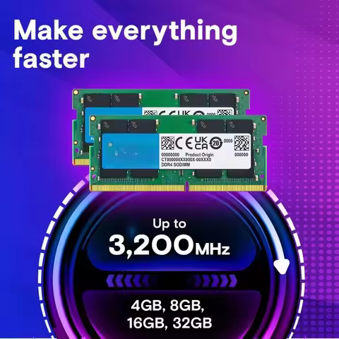 New Best Selling US Ship 64GB DDR4 RAM Kit (2x32GB), 3200MHz (PC4-25600) CL22 Laptop Memory, SODIMM 