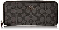 Coach Women s Signature Slim Accordion Zip Wallet, Silver, Black Smoke, Black, OS