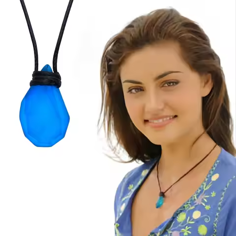 Classic Tv Series H2o Necklace Fashion Resin Moonstone Pendant Just Add Water Blue Stone Mako Mermai
