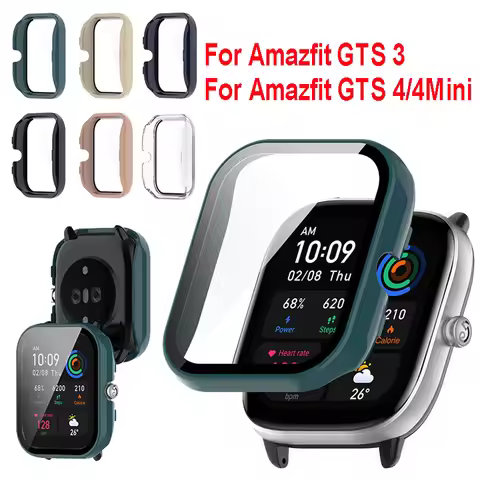 Tempered Glass+Watch Case For Amazfit GTS 4 GTS4 Mini Screen Protector Cover Bumper For Huami Amazfi
