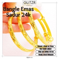 GLITZR Gelang Emas Bangkok Emas Korea Gelang Bangle Emas Bangkok Bracelet Bangle Emas Sadur 24k Gela