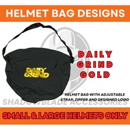 Daily Grind Gold Black Helmet Bag | Adjustable Strap & Zipper, Water-Repellent
