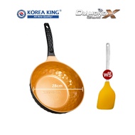 Korea King Diamond x Ceramic กระทะโคเรียคิง เซรามิก (28cm) 1 ใบ + ฟรีตะหลิวซิลิโคน 1 อัน (สีทอง Pre 