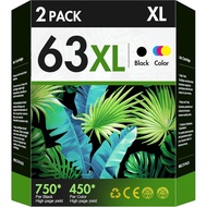 63XL Ink Cartridges Black and Color Replacement for HP Ink 63 63XL HP63 Work for DeskJet 1112, 2130,
