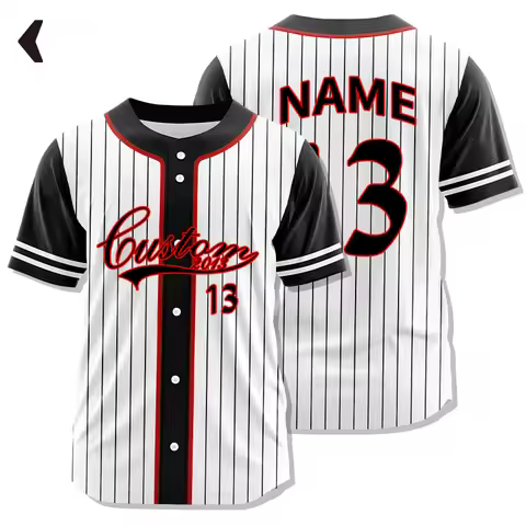 Customizable Baseball Jersey Team Shirt Print Name Number Baseball Uniforms Stripe Hip Hop Sportswea