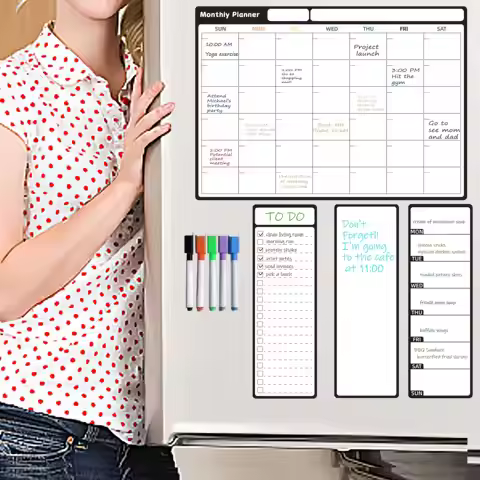 Planning Boards [4-Pack Magnetic Whiteboard Set] 4-Pack Magnetic Dry Erase Calendar Whiteboard Set w
